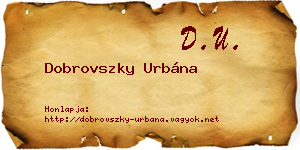 Dobrovszky Urbána névjegykártya